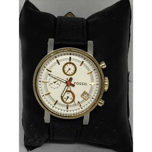 Fossil Boyfriend ES3615 Women Black Leather White - Picture 1 of 12